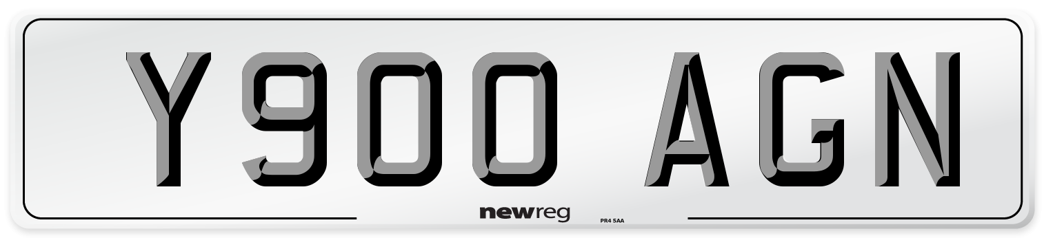 Y900 AGN Number Plate from New Reg